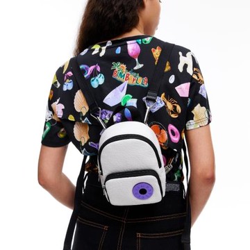 跨境單西班牙BIMBA Y LOLA雙肩黑色白色休閑尼龍輕便牛休閑小包