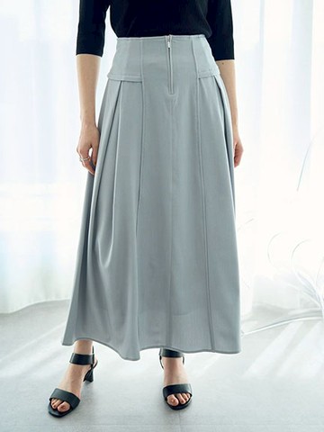 2WAY正反兩穿綁帶設計喇叭長裙(07000249200) - YECCA VECCA