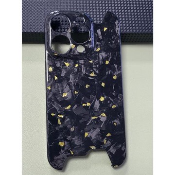 適用蘋果iphone 15pro碳纖維彩箔手機殼超薄鍛造精孔保護殼