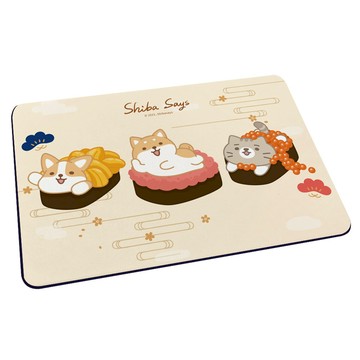 【柴語錄】軟式珪藻土地墊-壽司系列 軍艦3貫 （60*40*0.5cm）_廠商直送