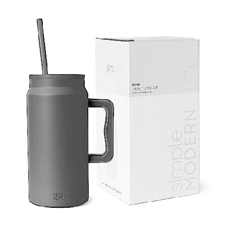 Simple Modern 50 oz Mug Tumbler with Handle and Straw Lid Reusable Insulated Stainless Steel Large Water Bottle Gifts for Women Men Him Her Trek