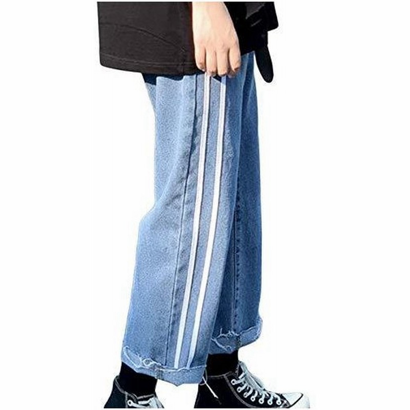 Baluote メンズ ワイドパンツ 夏 デニムパンツ メンズ スタイリッシュ 通学 ビジネス ジーンズ ビッグシルエ 通販 Lineポイント最大0 5 Get Lineショッピング