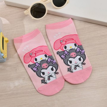 酷洛米與美樂蒂直版襪(淺粉)-多尺寸任選