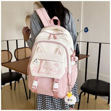 【開學季 一次備齊 材質安全】高颜值防泼水15英寸减负护脊小学初中高中学生包大学时尚旅行包