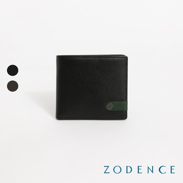 ZODENCE TAI撞色進口真皮6卡零錢袋短夾