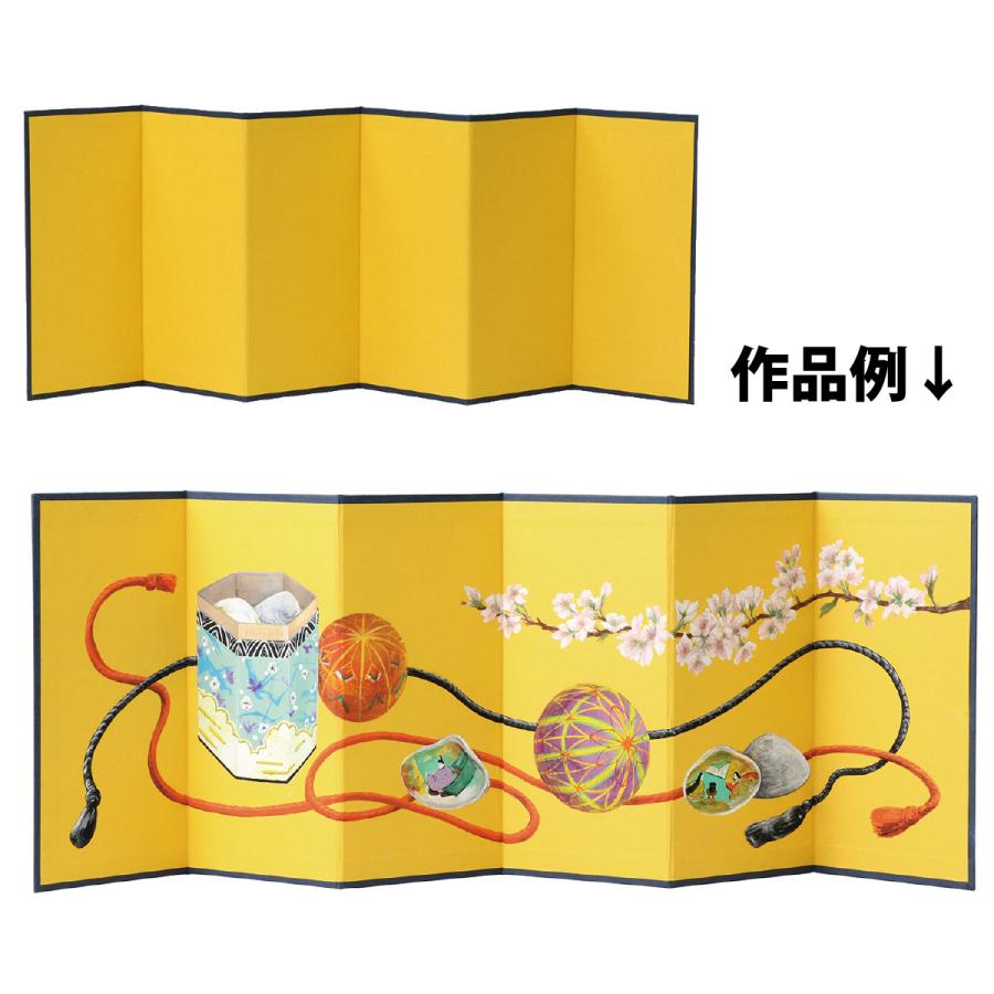 金屏風 六曲 小 屏風 びょうぶ 画材 美術 図工 工作 作品 絵 ひな祭り