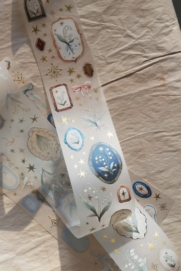 採集鈴蘭 5cm*6m燙金割型霧P膠帶