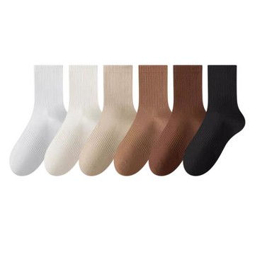 諸暨襪子男款秋冬季防臭吸汗運動中筒襪純色棉襪春天吸濕排汗長襪