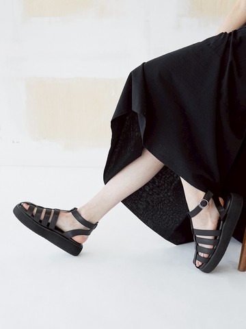 Ares Caged Sandals_Leather Black