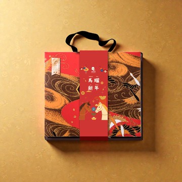 馬躍春華禮盒 原味/芝麻蛋捲、檸日金酥、茶韻蔓越莓米牛軋/無提