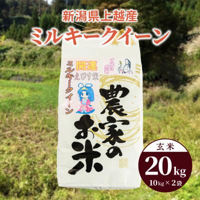 ふるさと納税 上越市 令和5年産「ミルキークイーン」新潟県上越産 玄米20kg(10kg×2袋)