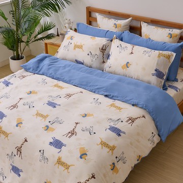 戀家小舖【萌趣樂園】雙人加大床包含兩件枕套 天絲床組 台灣製