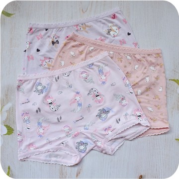 天絲女童四角褲 輕柔透氣 內褲 莫代爾 兒童 兔子 美人魚 國小 彈性 細緻 平口褲 蕎琪