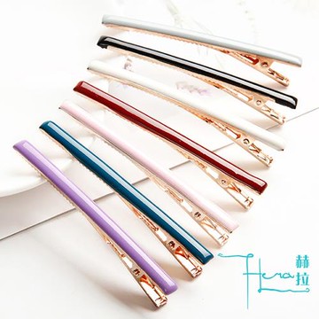 Hera 赫拉 韓國滴油簡約鴨嘴瀏海夾(隨機3色/入)