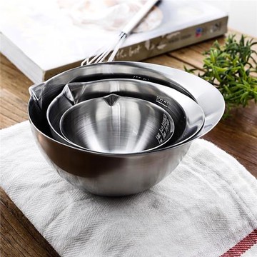 麥可廚304不銹鋼烘培迷你小碗刻度碗量杯料理小碗導流嘴調料碗