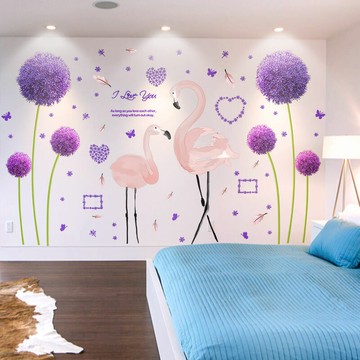 優購生活~臥室溫馨墻紙自粘墻貼布置房間床頭裝飾品貼紙3D立體ins風墻貼畫墻紙 玻璃貼 壁紙 壁貼 玻璃靜電貼 窗戶貼防