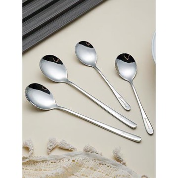 316不銹鋼勺子長柄韓式家用兒童喂飯小調羹吃飯大湯匙長柄餐叉子