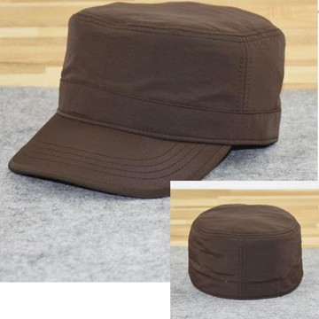 純色無裝飾帽子速干面料平頂帽夏季休閑逛街男帽大頭圍夏天男士帽