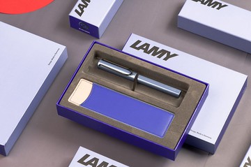 【雷雕刻字】LAMY 鋼珠筆 限量單入筆套禮盒/AL star 2024-冰霜藍