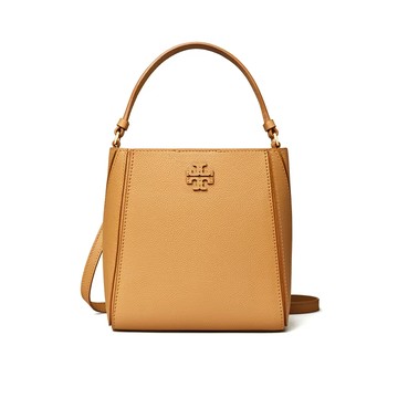 TORY BURCH McGraw 徽標雙T Logo磁力按扣荔枝紋皮革 女款小號水桶包單肩斜跨斜背包 手提包 158500~【 菲尼斯 國際精品 ★ APP下單天天10%點數回饋 】