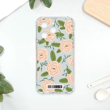 TRON IPhone 15 PRO 平塗手繪花朵D款 四角防摔載具殼 軟殼 手機殼