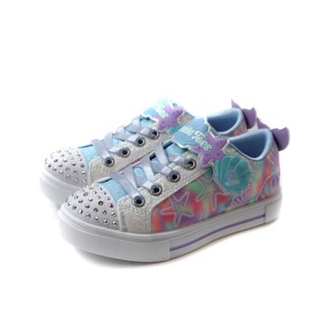SKECHERS Twinkle Toes 休閒布鞋 電燈鞋 有開關 童鞋 中童 彩色暈染/海洋造型 314824LWML no969