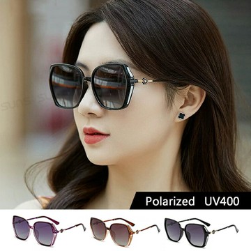 淑女偏光墨鏡 Polarized 名媛款大框顯小臉 時尚鑲星璀璨造型 抗紫外線UV400