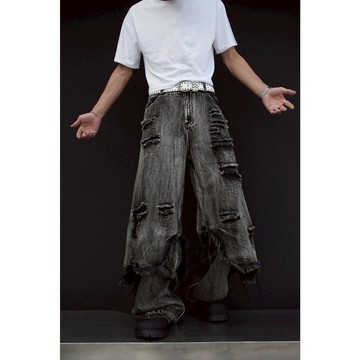 ☆LimeLight☆ SUYU 高街 假兩件 做舊 寬鬆 hiphop 街頭 嘻哈 毛邊 工裝 廣州連線 SU-001