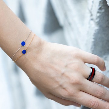 ROCA 圓形迷你青金石手鍊_金色