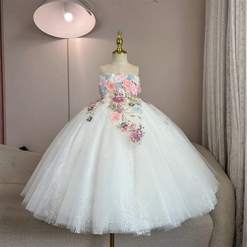 女童禮服森系小主持人兒童走秀演出服生日花童婚禮絕美輕奢公主裙