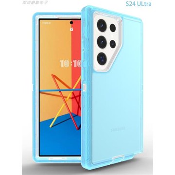 適用三星s24Plus三防機器人透明手機殼s24Ultra硅膠全包TPU保護套