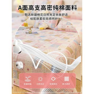 一面絨一面純棉床蓋三件套四季通用全棉牛奶絨厚夾棉床單雙面可用