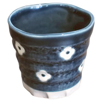 美濃燒 HANA手握杯 300mL 陶瓷 日本產  紺青  1個