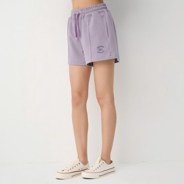 【ERSS】女裝 運動褲 運動短褲 休閒短褲 休閒褲 精緻 刺繡 運動風 紫色【S20128】