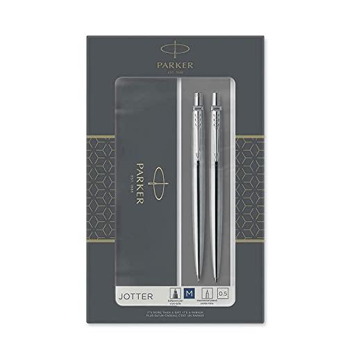 Parker Jotter Duoギフトセットボールペン シャープペンシル 付 ステンレスクロムメッキ ブルーインク補充