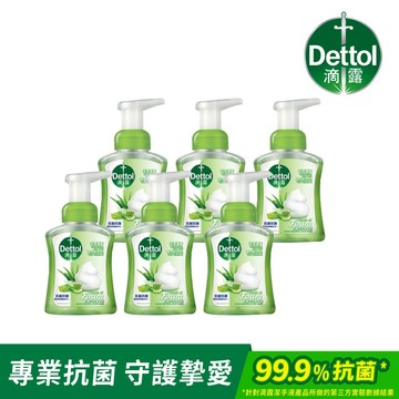 多組優惠【Dettol 滴露】滴露滋潤蘆薈抗菌泡沫潔手液250mlx6瓶