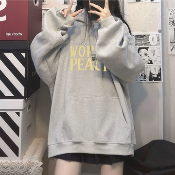 胖胖美依 S-4XL 大碼女裝 印花上衣 學院風 連帽T卹 大尺碼上衣 新款字母印花連帽衛衣外套上衣-2223.