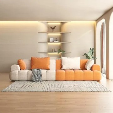 米白色單一規格 obis 泡芙沙發(五人座320cm)