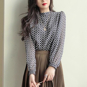 【LANNI 藍尼】★雪紡格紋七分袖上衣(通勤/休閒/長袖/女裝)