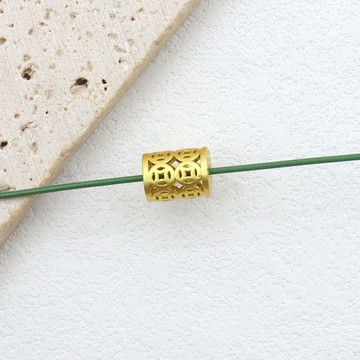 現貨古法沙金保色鏤空銅錢隔珠散珠串珠配件diy手鏈手串流蘇飾品材料