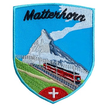 A-ONE 匯旺 地標造型刺繡 瑞士 馬特洪峰 小火車 7.5 X 6 CM 台灣製  1個