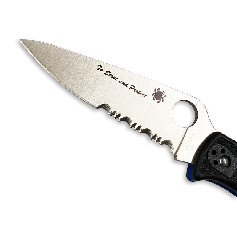 スパイダルコ Spyderco  エンデューラ4　ブルーライン　半波刃　C10FPSBKBL