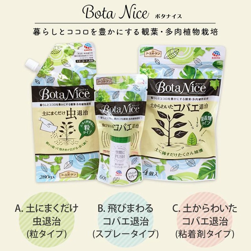 高級ブランド アースガーデン 園芸用殺虫剤 BotaNice 土にまくだけ虫退治 280g
