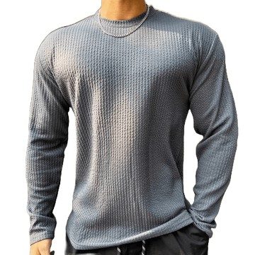 長袖T恤衫 新款男運動休閒跑步 運動長袖 健身素色光板彈力 速乾打底線衫