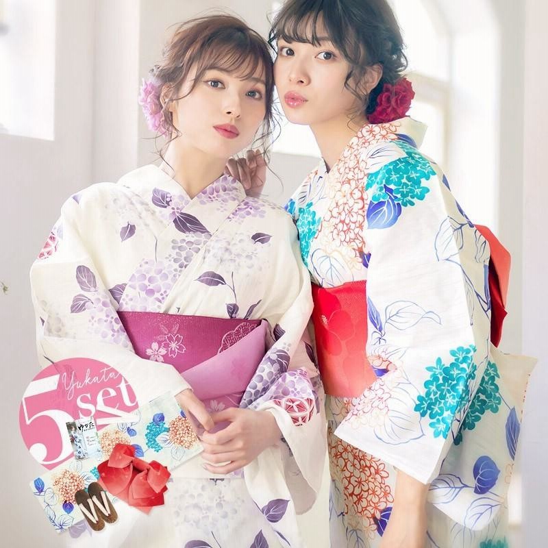 盛夏 クリームにふわり華牡丹☆高級大人ゆかた 浴衣☆新品 浴衣セット