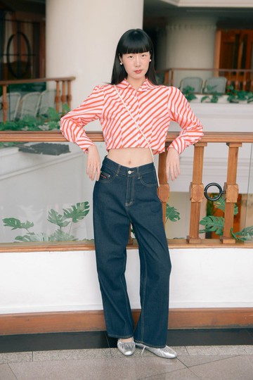 Highestjump 刺繡牛仔褲 (深藍色) 新款