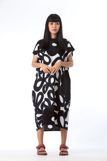 Hand Painted Cotton Rayon Kaftan for Summer Resort Vacation