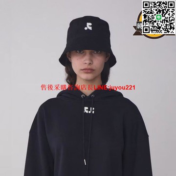 韓國restandrecreation刺繡漁夫帽純色防曬遮陽水桶帽帆布盆帽女