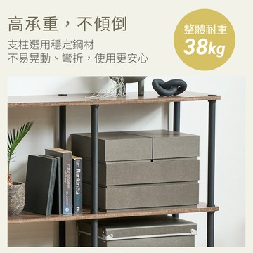 IRIS OHYAMA 簡單組裝 鋼管木質收納架 電視櫃 SPRｰ900AV  胡桃木色