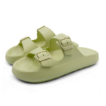 【iFoot】Q彈雲感輕踏胖胖拖-酪梨綠 FA03